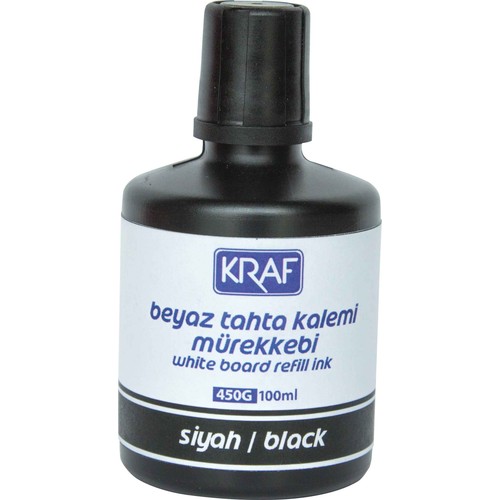 Kraf Beyaz Tahta Kalem Mürekkebi 100Ml Siyah 450G
