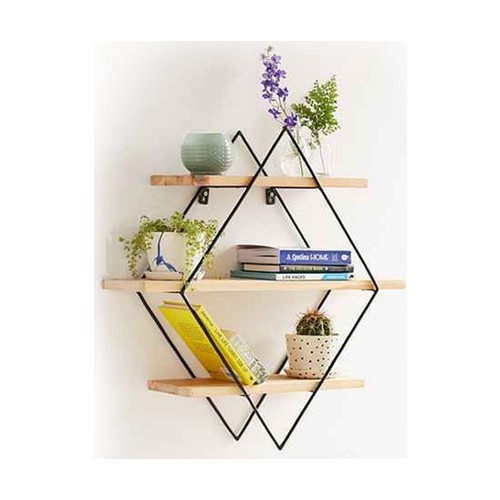 Endustriyel Mobilya İkiz Üçgen Masif Ahşap Raf Fiyatı