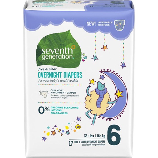 Seventh Generation Bebek Bezi Gece Boyu 6 (15.9 kg ve üstü