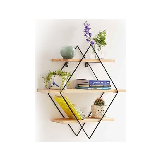 Endustriyel Mobilya İkiz Üçgen Masif Ahşap Raf Fiyatı