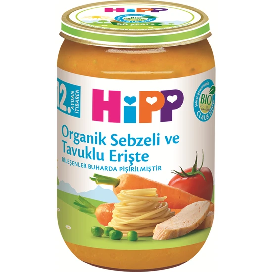 HiPP Organik Sebzeli Ve Tavuklu Erişte 220 gr.