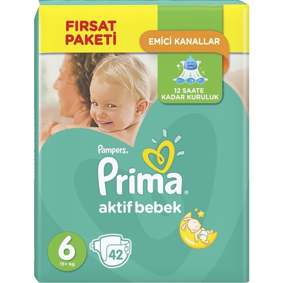 Prima Aktif Bebek Bezi 6 Beden 42 Adet Fiyatı