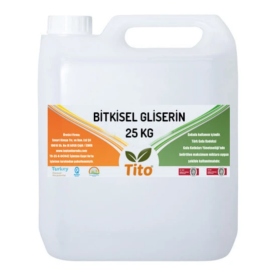 Tito Bitkisel Gliserin Vg Vegetable Glycerin Gıda Tipi 25 kg