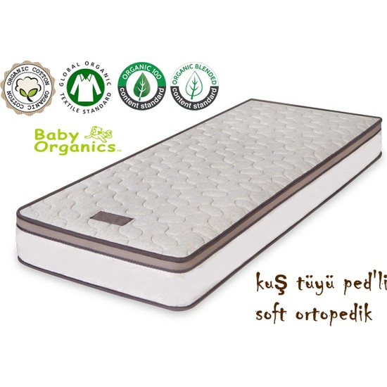 Heyner 70 X 110 Kuş Tüyü Ped�Li Soft Yaylı Yatak Organic