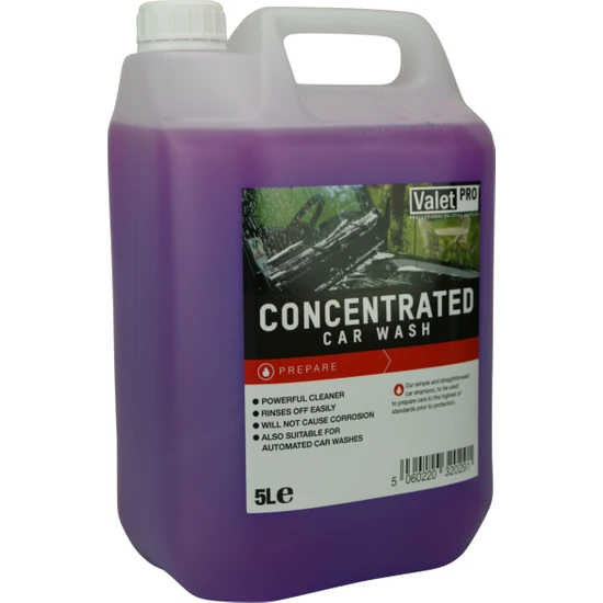 Valet Pro Concentrated Car Wash - Konsantre Ph Nötr Yıkama Şampuanı 5lt