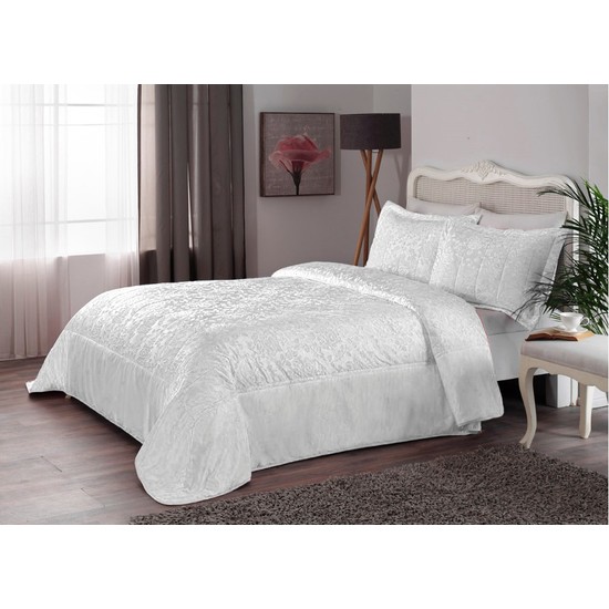 Taç Çift Kişilik Polar Yatak Örtüsü Rosella Ekru Fiyatı