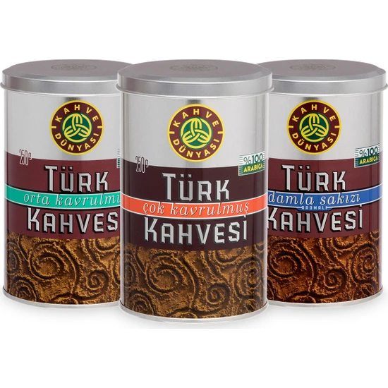 Kahve Dünyası 250 gr Türk Kahvesi Deneme Paketi 3'lü