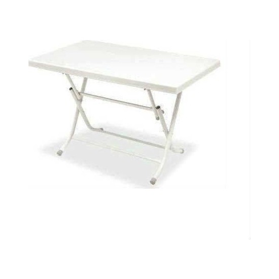 Katlanabilir Metal Ayaklı Plastik Masa Beyaz Renk