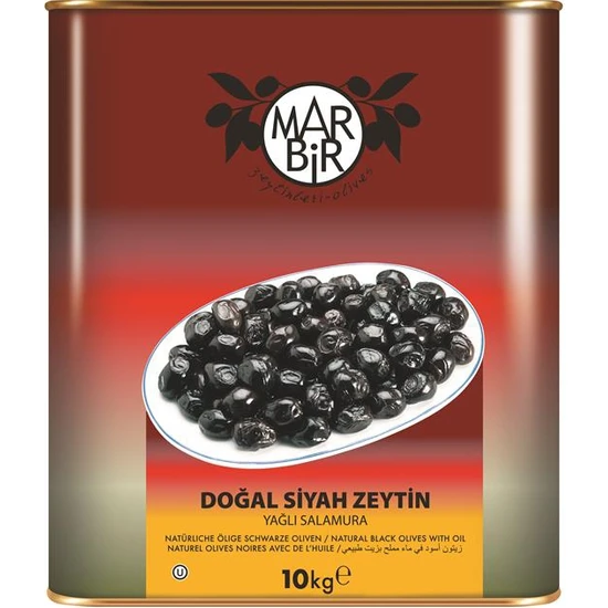 Marmarabirlik M Süper Yağlı Sele Siyah Zeytin 261-290 10 Kg Teneke