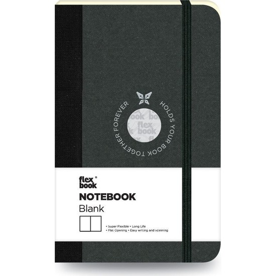 FlexBook 7 Esnek Not Defteri 9x14 cm Siyah Şeritli Çizgisiz