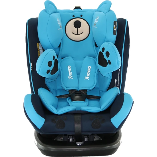 Yoyko Bear 360 ° Dönebilir Yatabilir i-Size 0-36 Kg Oto Koltuğu ISOFIX/SIP/LATCH - Mavi