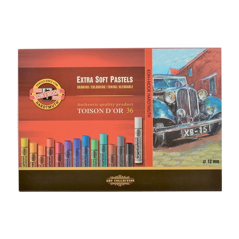 Koh-i-Noor Toison D'Or 36'lı Soft Pastel Boya 12 mm Renkli Sanat Malzemeleri