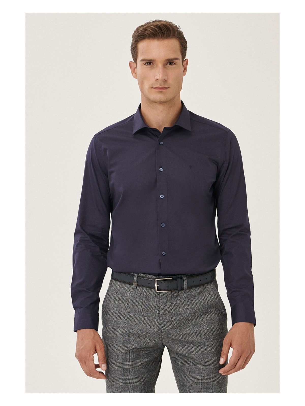 Altınyıldız Classics AC&Co / Altınyıldız Classics Erkek Beyaz Ütülemesi Kolay Slim Fit Dar Kesim Klasik Yaka Pamuklu Gömlek - Görsel 6