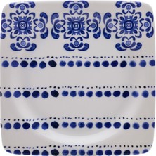 Emsan Ethnic Blue 24 Parça Kare Porselen Yemek Takımı