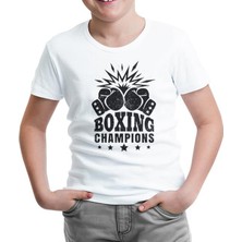 Lord T-Shirt Boxing - Şampiyon Beyaz Çocuk Tshirt