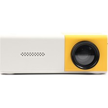 Shopfocus Taşınabilir Mini Hd Video Projektör Taşınabilir Video Projektör - Beyaz / Sarı (Yurt Dışından)