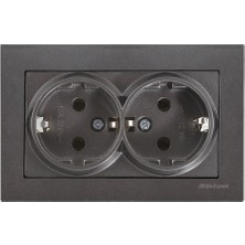 Mutlusan Rita Füme Mekanizma + Tuş Ikili Topraklı Priz Çerçeve Dahil