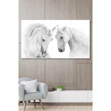 100X140 Dev Boyut Asil Atlar Duvar Kanvas Tablo