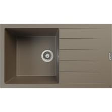 POLEX Cristalüx Granit Evye P-SX1 Toprak Tezgah Altı Ve Tezgah Üstü Mutfak Evyesi 86x49,5cm