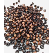 14MM Kahverengi Yuvarlak Ahşap Boncuk 140 Adet