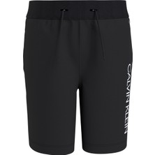 Calvin Klein IB0IB00796-INSTITUTIONAL Logo Short Bağlamalı Standart Kalıp Düz Siyah Erkek Çocuk Şort