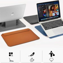 MobaxAksesuar Apple MacBook Pro 14.2" A2442 2021 Kılıf Portable Deri Standlı