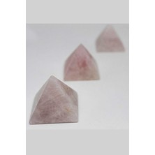 Yaşam Tohumu Pembe Kuvars Taşı Piramit 3'lü Set - 60GR