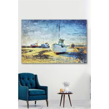 Hediyeler Kapında 100 x 140 Yağlı Boya Görünümlü Rıhtım Kanvas Tablo