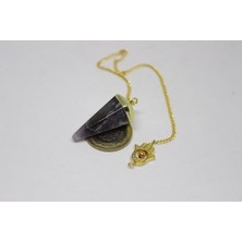 Yaşam Tohumu Ametist Taşı Pandül Royal Quality Metal Kaplama