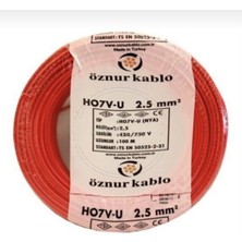 Öznur 100mt 2,5mm2 Nya Kırmızı Tesisat Kablosu Öznur Marka