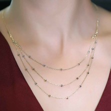 Altınbeyi Dorika Kolye Üç Sıralı 14 Ayar Altın 3.80 Gram