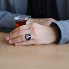 Modasilvers 925 Ayar Gümüş Mikro Taş Işlemeli Osmanlı Tuğrası Yüzük