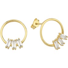 Altın Sepeti Altın Bagetli Çember Küpe