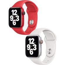 Fogy Watch 1 2 3 4 5 6 Se 42MM Yumuşak Pürüzsüz 2 In 1 Kırmızı Beyaz Klasik Kordon