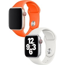 Fogy Watch 1 2 3 4 5 6 Se 38MM Yumuşak Pürüzsüz 2 In 1 Turuncu Beyaz Klasik Kordon