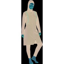 Secret Moda Çizgili Renk Seçenekli Tam Kapalı Hızlı Kuruma Özellikli Tesettür Mayo Siyah 1500