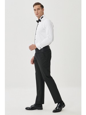 ALTINYILDIZ CLASSICS Erkek Siyah Regular Fit Normal Kesim Yan Cepli Pantolon