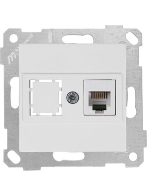 Mutlusan Rita Beyaz Mekanizma + Tuş Telefon Prizi 1xrj12 (Cat3)