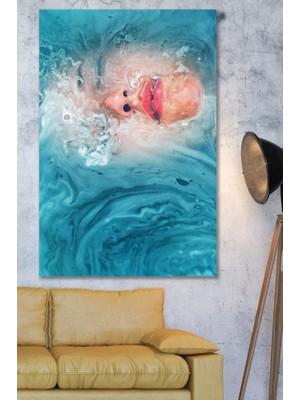50X70 Mavi Terapi Duvar Kanvas Tablo