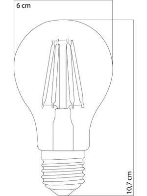 Heka LED Filament Rustik LED Ampul E27 6W 3000K Gün Işığı (2 Adet)