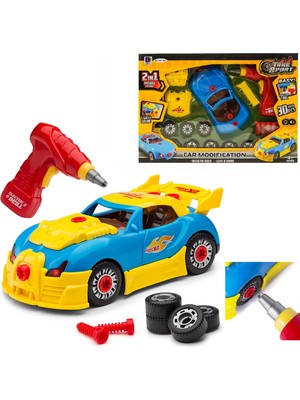 4i Oyuncak Matkaplı Spor Araba Modifiye Seti Sesli Işıklı Sök Tak