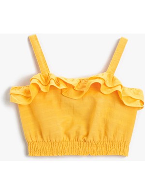 Koton Kız Çocuk Askılı Crop Bluz Pamuklu