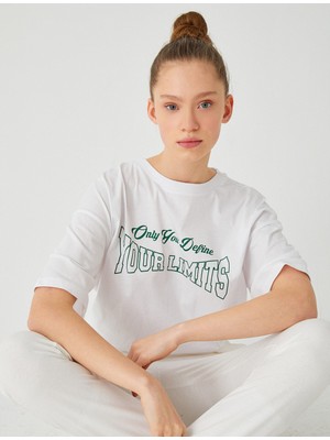 Koton Kadın Pamuklu Baskılı Spor Tişört