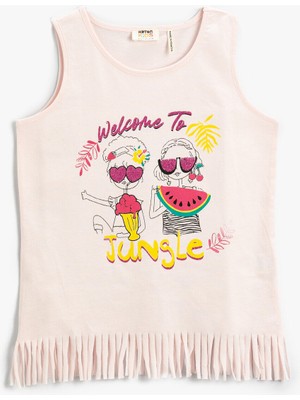 Koton Kız Çocuk Yaz Temalı Baskılı Atlet Pamuklu