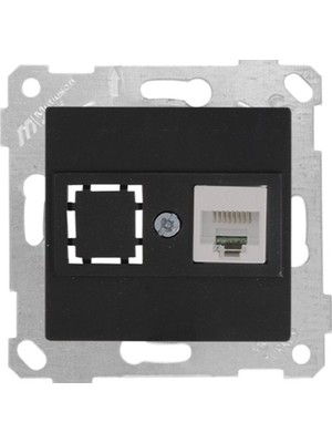 Mutlusan Rita Siyah Mekanizma + Tuş Data Prizi 1XRJ45 (Cat6)