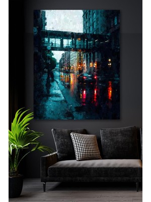 100 x 140 Yağmur ve Akşam Kanvas Duvar Tablo