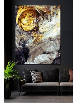 100 x 140 Sürreal Silver & Gold Kanvas Tablo