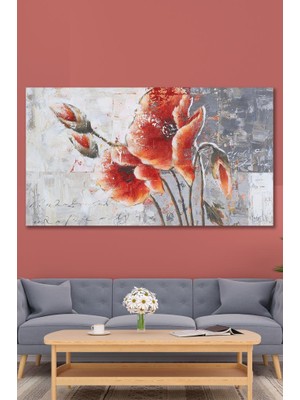 Dekoratif Çiçek Duvar Kanvas Tablo 40  x  80 cm