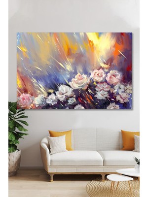 Hediyeler Kapında 90 x 130 Yağlı Boya Görünümlü Bahçe Kanvas Tablo