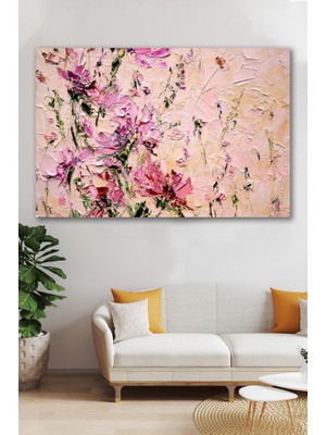 Hediyeler Kapında 70 x 100 Yağlı Boya Görünümlü Soft Pink Kanvas Tablo